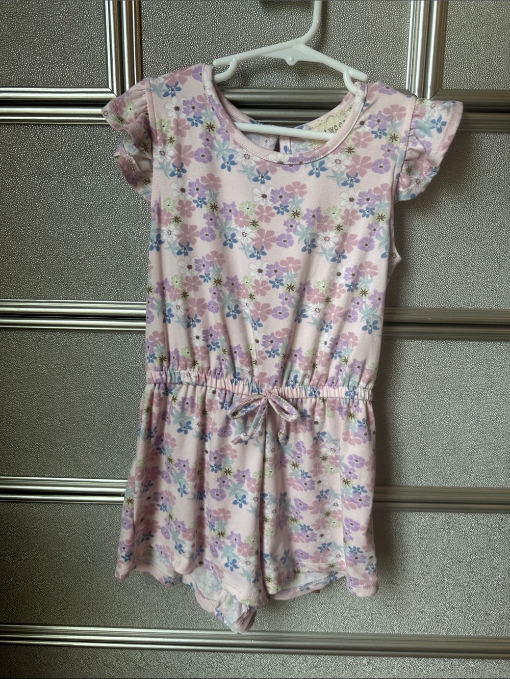 btween Pink Floral Girls' One-Piece Romper